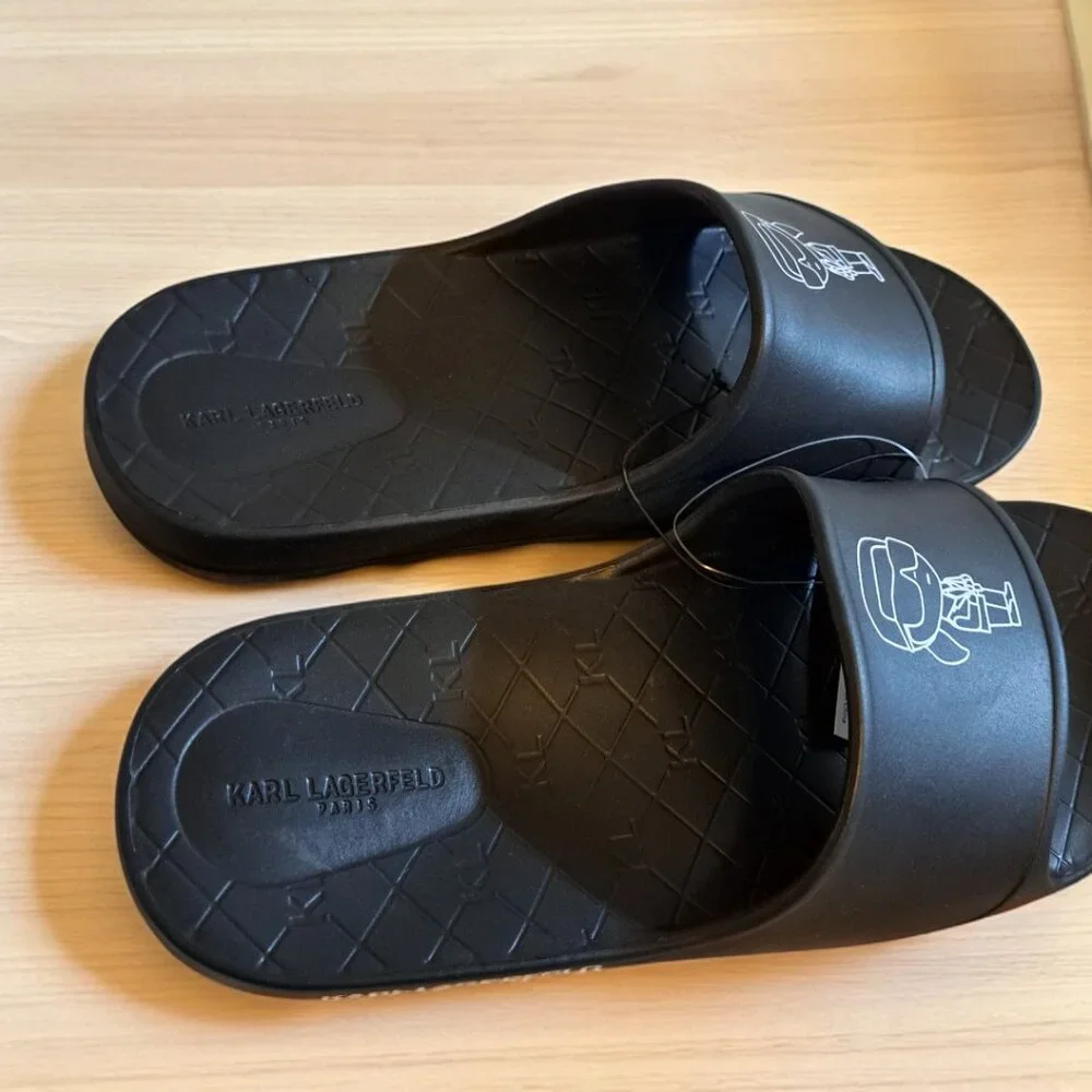 Karl Lagerfeld Paris Slip-on Cartoon Slides for Men Size 9M